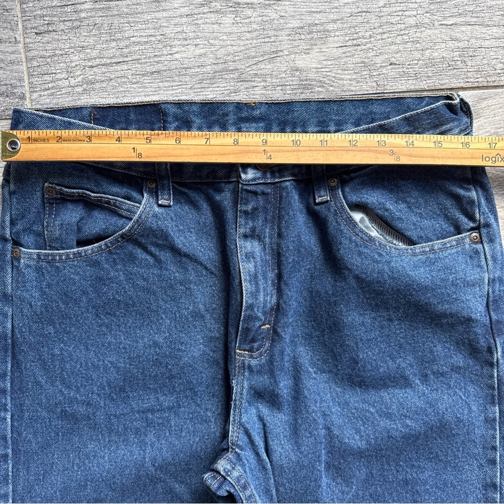 WRANGLER Men's 33x33 Jeans BLUE DENIM WESTERN STRAIGHT LEG PREPPY USA COWBOY - Picture 3 of 10